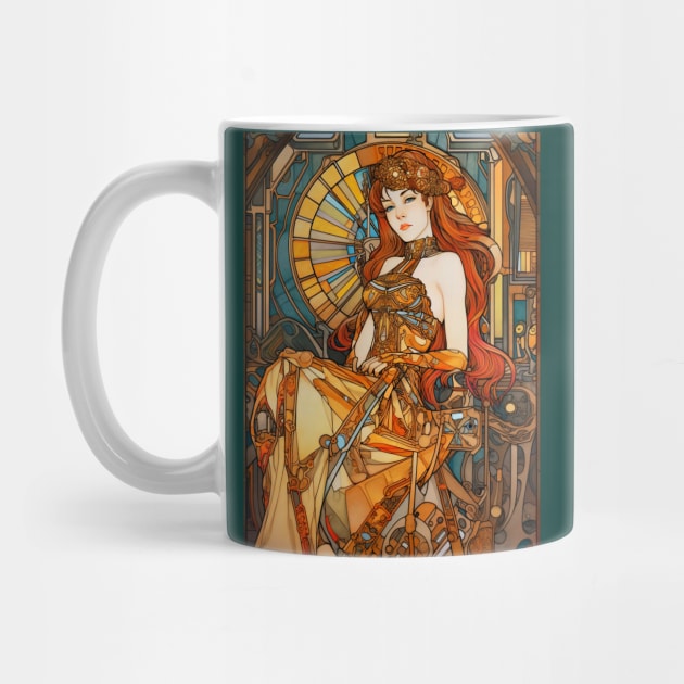 Stained Glass Steampunk Art Nouveau by entwithanaxe